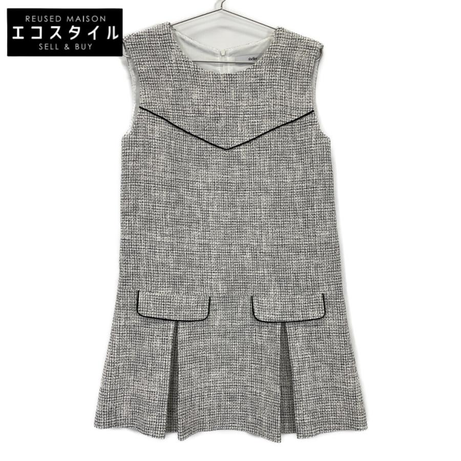 sheller シェリエ ホワイト SL172030606 ボックスプリーツツイードミニ