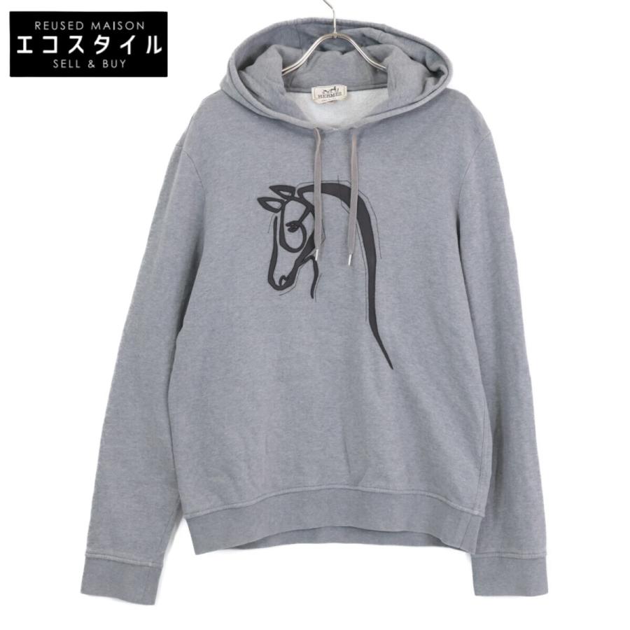 国内正規/22年製 HERMES エルメス ホースレザーパッチ プルオーバー