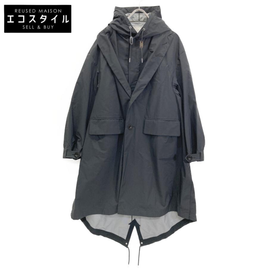 sacai（サカイ） 23AW 23-03052M ネイビー ナイロンボンディングコート