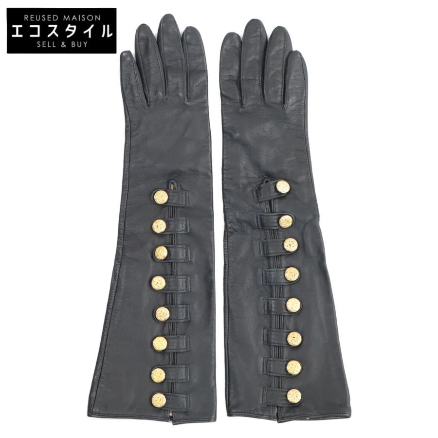 DENTS デンツ EUZ-6239 シルクライナー 金釦 ロング レザー グローブ 7
