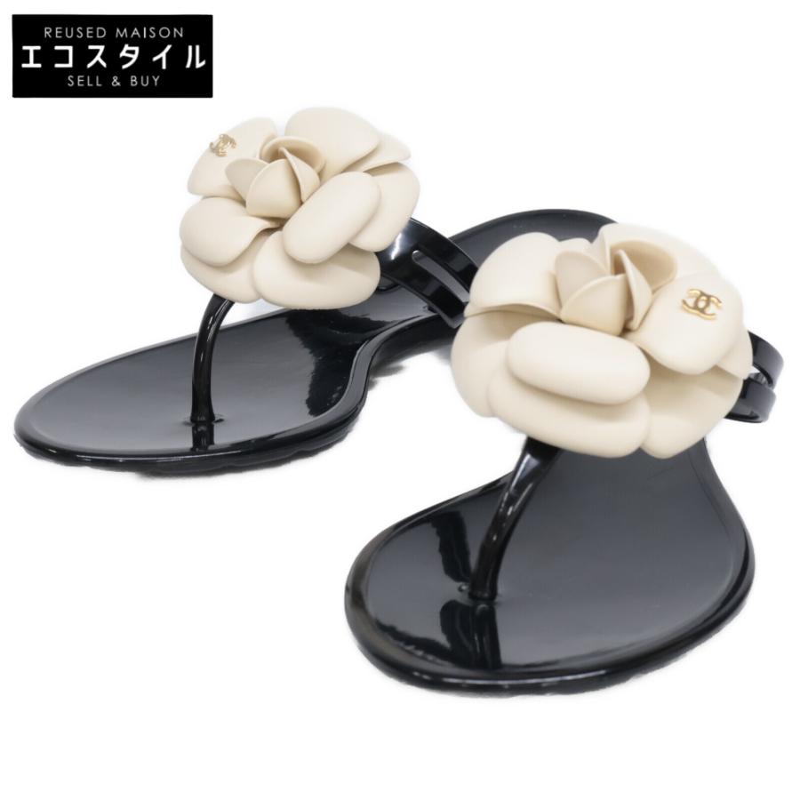 シャネル　カメリアサンダル CHANEL（シャネル） 美品 カメリア ラバー サンダル シューズ 36