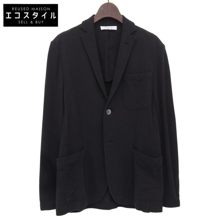 CRUCIANI（クルチアーニ） 美品 コットン ニット ジャケット メンズ 黒