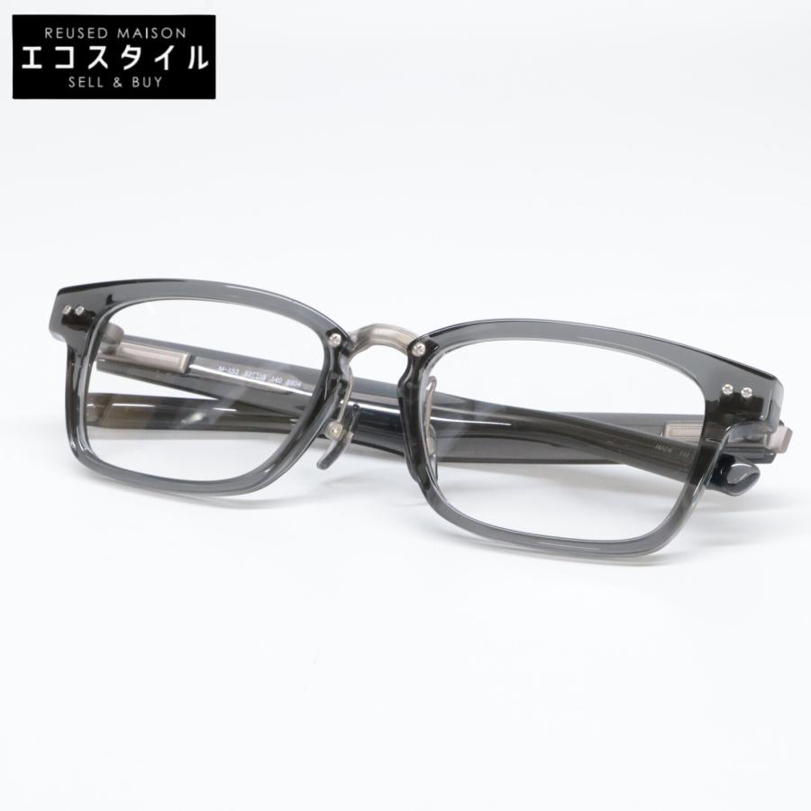 999.9（フォーナインズ） 美品 M-153 8804 スクエアシェイプ メガネ