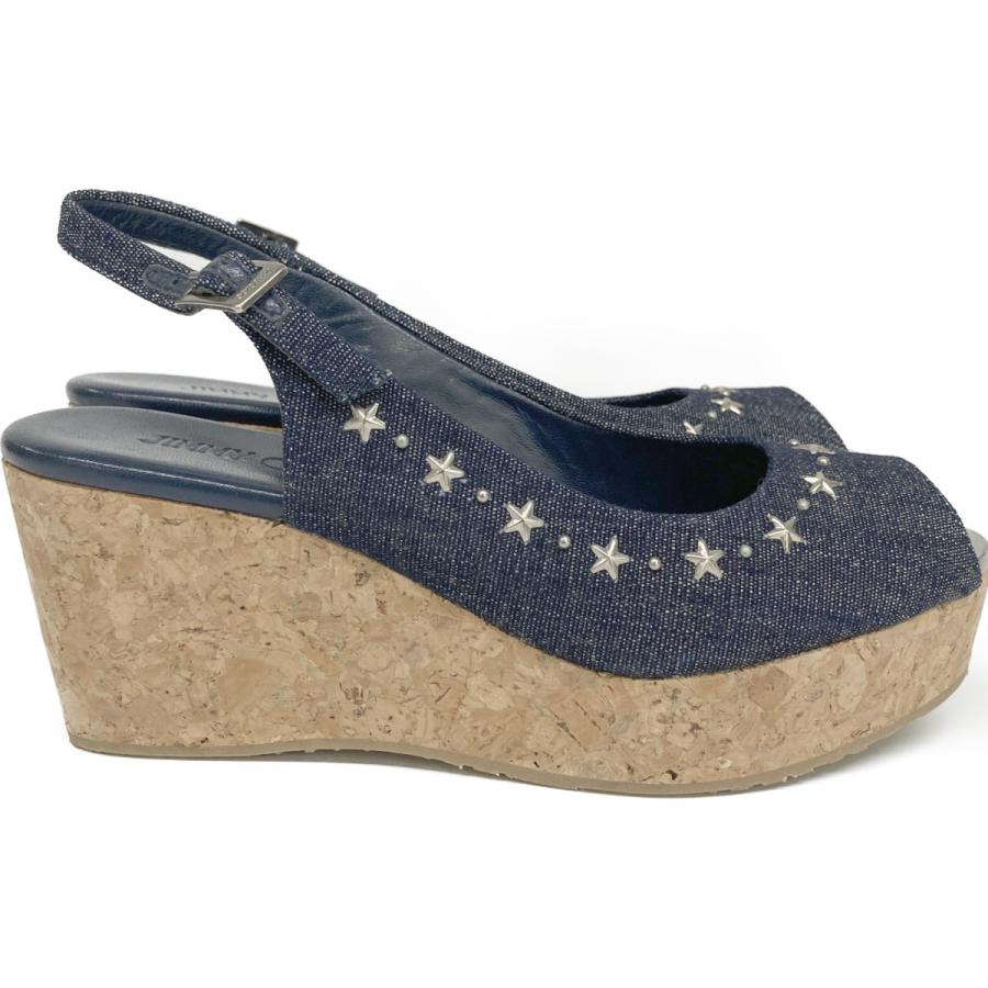 新品同様 JIMMY CHOO ジミーチュウ デニム スタースタッズ コ