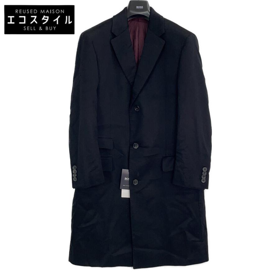 HUGO BOSS ヒューゴボス ブラック カシミヤ100 チェスターコート 表記