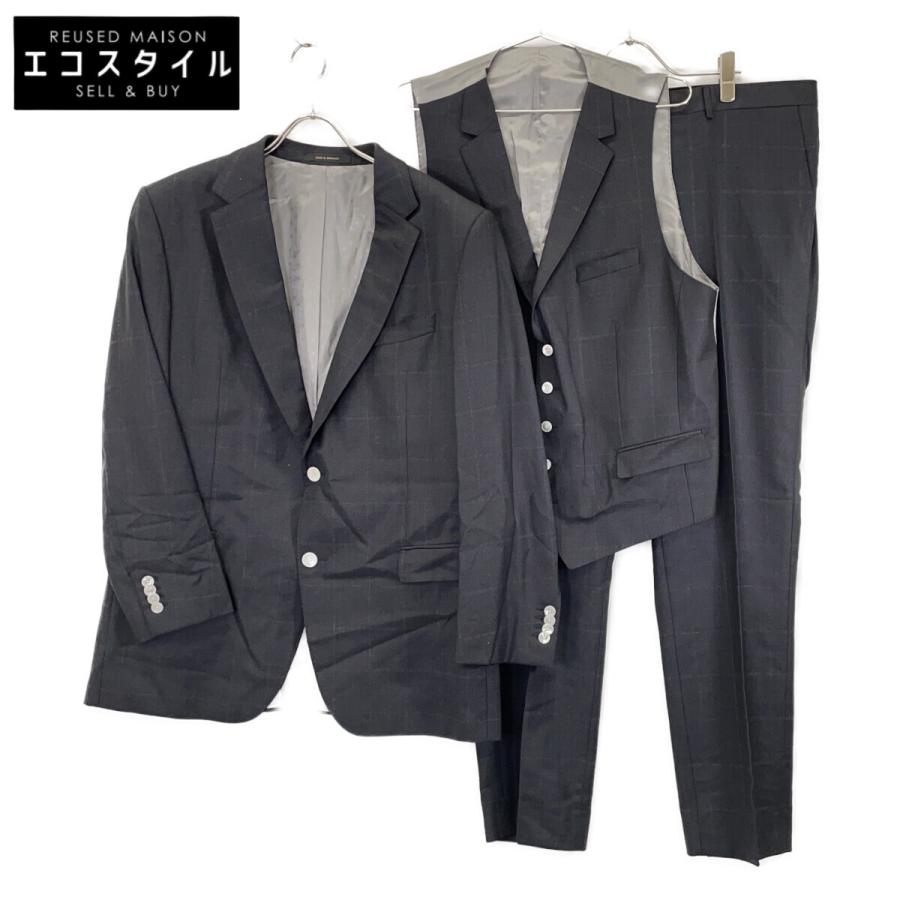 極美品】HUGOBOSS スーツ セットアップ ウィンドペン グレー系L相当 極