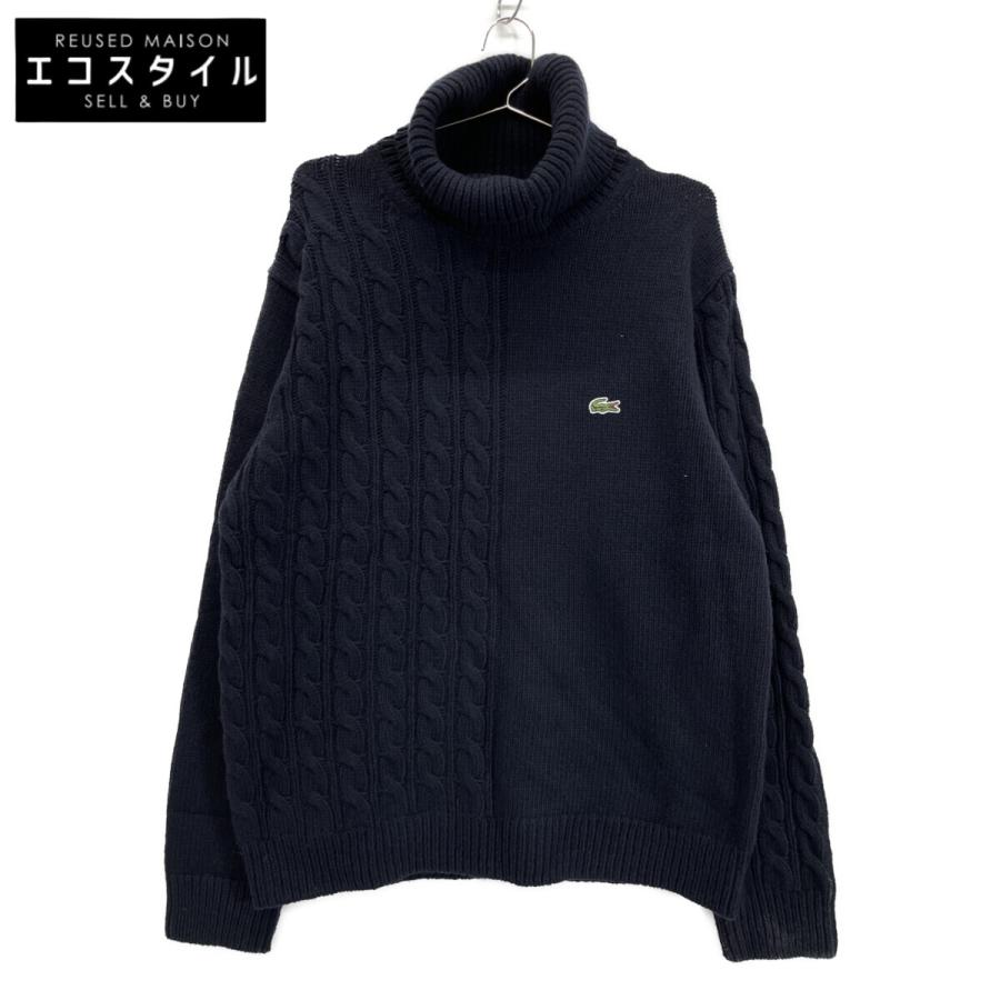 LACOSTE（ラコステ） ネイビー アシンメトリー タートルネック ニット 