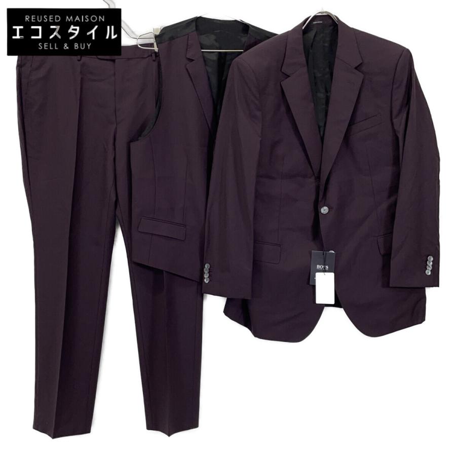 HUGO BOSS ヒューゴボス ボルドー ウール混 3Pスーツ 表記なし スーツ