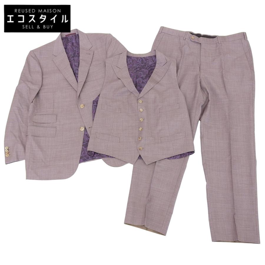 極美品✨ エルメネジルドゼニア スーツ セットアップ チェック柄 リネン×シルク 美品 Ermenegildo Zegna エルメネジルドゼニア TROFEO 3P スーツ