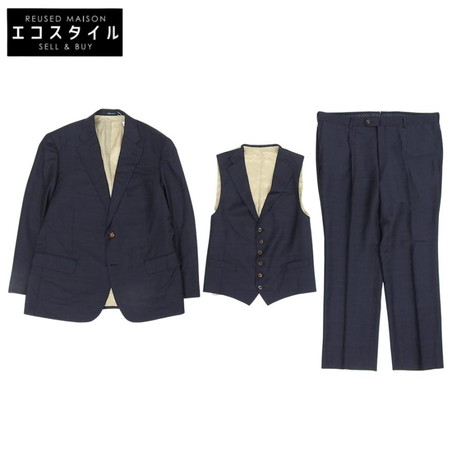 Aquascutum（アクアスキュータム） 美品 ウール チェック 3Pスーツ