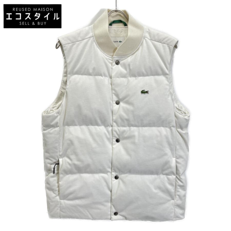 LACOSTE（ラコステ） ホワイト BH101EL ピケ ダウンベスト ホワイト L