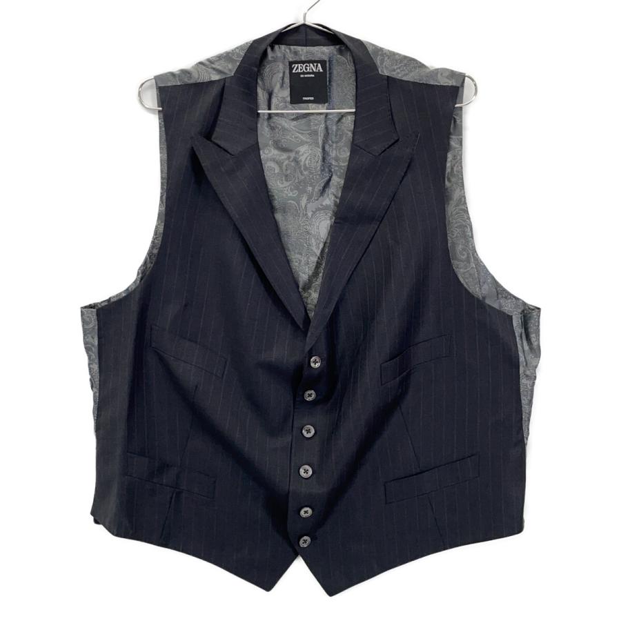 ZEGNA ゼニア ダークグレー×ピンク トロフェオ ストライプ 3Pスーツ