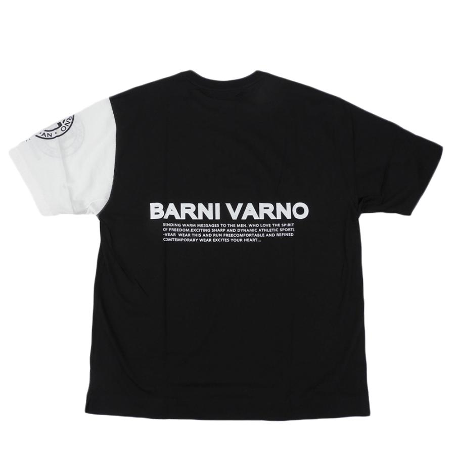新品同様 BARNIVARNO バーニヴァーノ コットン プリント Tシャツ トップス メンズ ブラック LL BSS-LTH4258_2