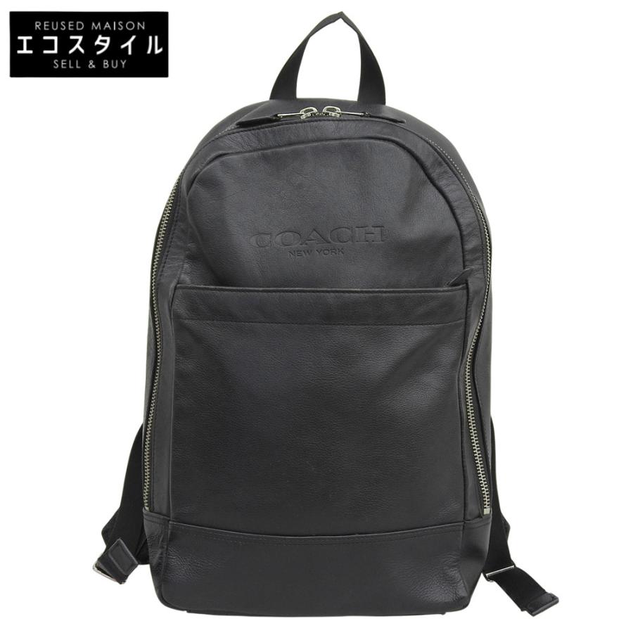 COACH（コーチ） レザー リュックサック デイパック メンズ ブラック