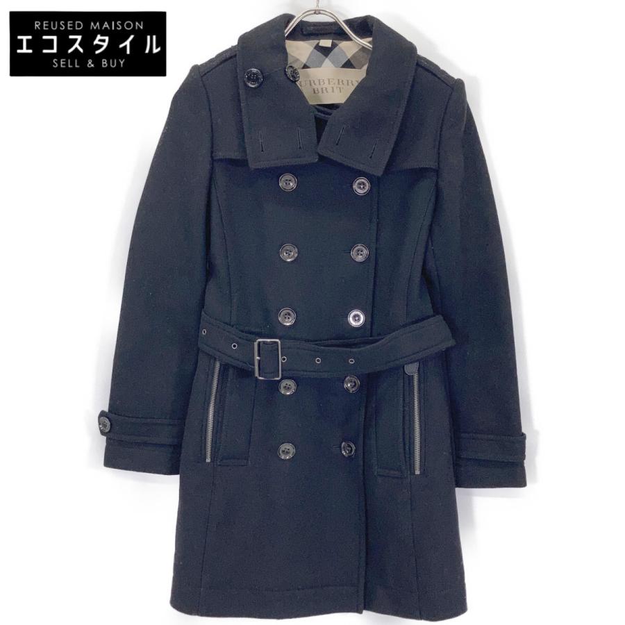 BURBERRY BRIT バーバリーブリット 3965631 ブラック ウール ダブル 