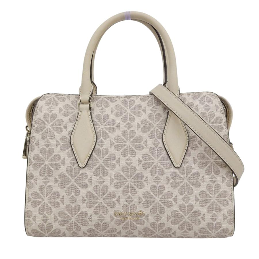 美品 kate spade ケイトスペード フラワーコーテッドキャンバス 2WAYバッグ ハンドバッグ レディース アイボリー PXR00077 V100