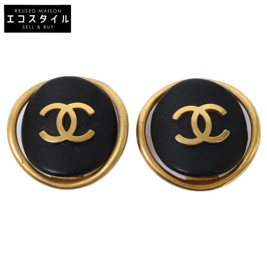 CHANEL（シャネル） 93A ココマーク イヤリング ブラック/ゴールド