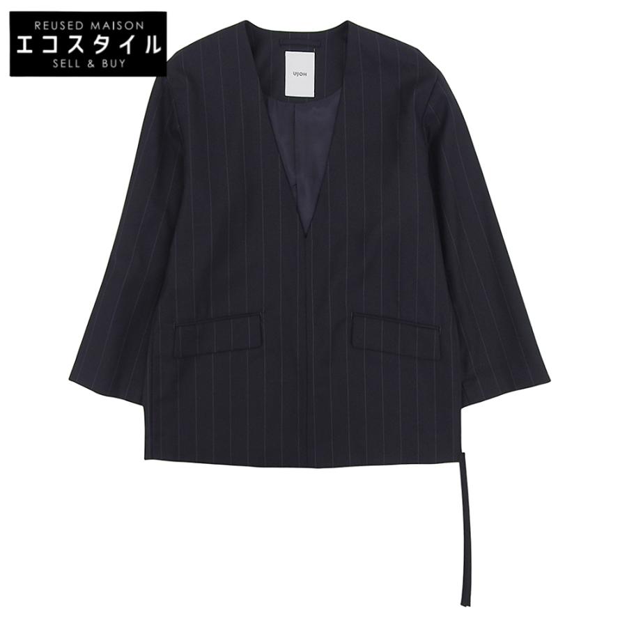 美品 UJOH ウジョー ピンストライプ V-neck BOX JKT ジャケット