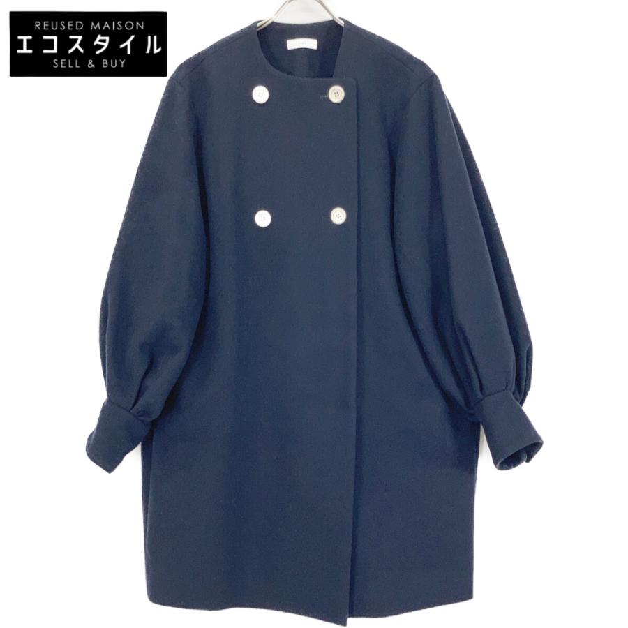 yori ヨリ YR2125-113AW-4 ネイビー ダブルパフスリーブ コート F