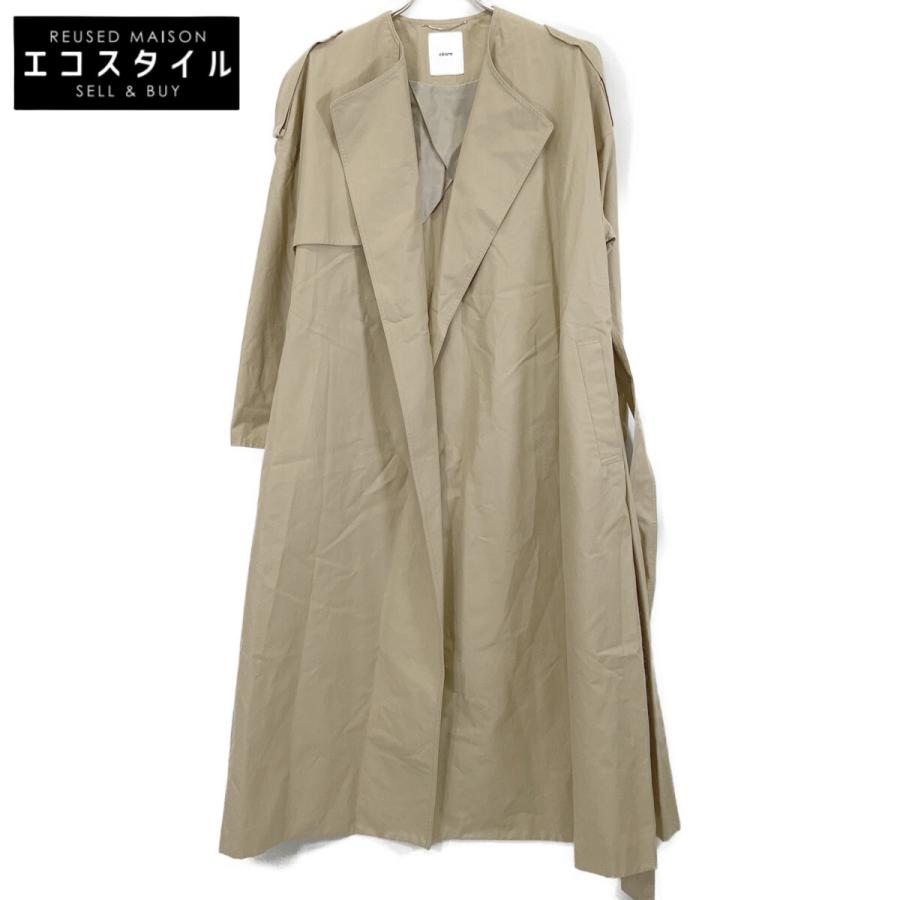 ebure エブール ベージュ 2910200016 ノーカラーートレンチコート 36