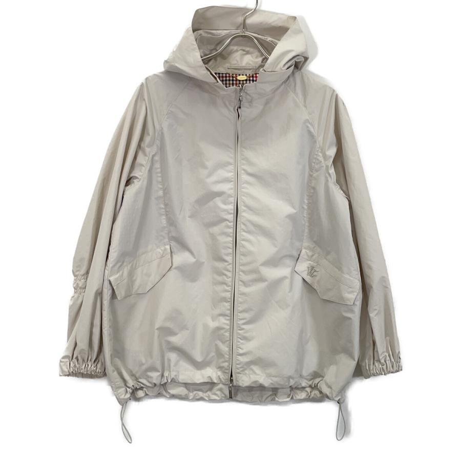 Aquascutum アクアスキュータム ホフ 5023250012 MAURIタフタ フーデッドパーカー アイボリー 8 ジャケット レディース 中古_1