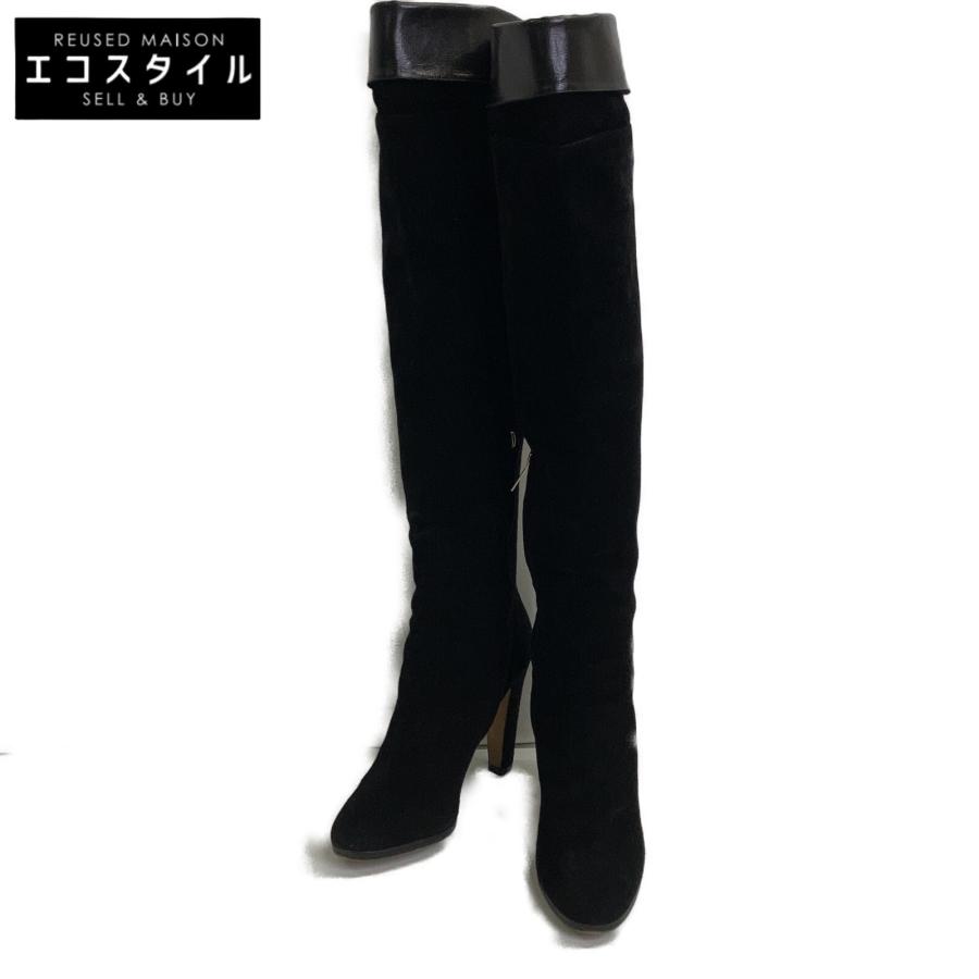 JIMMY CHOO ジミーチュウ スエードxスムースレザー ニーハイブーツ 37