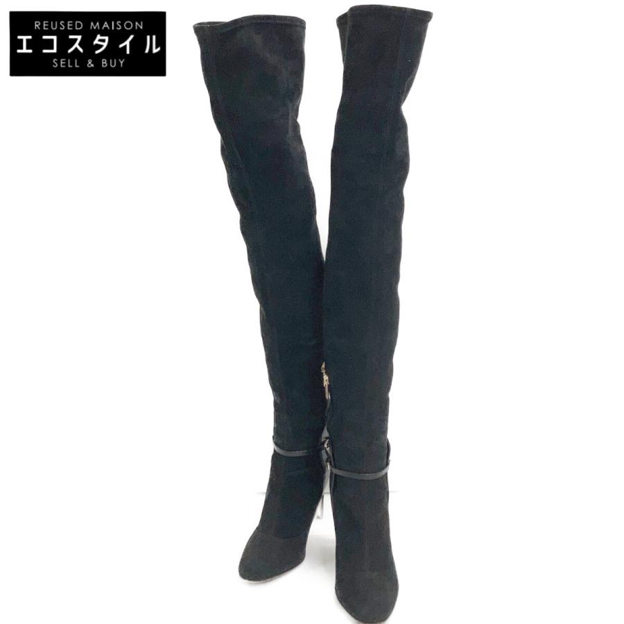 Sergio rossi（セルジオロッシ） ブラック スエード サイハイブーツ 36