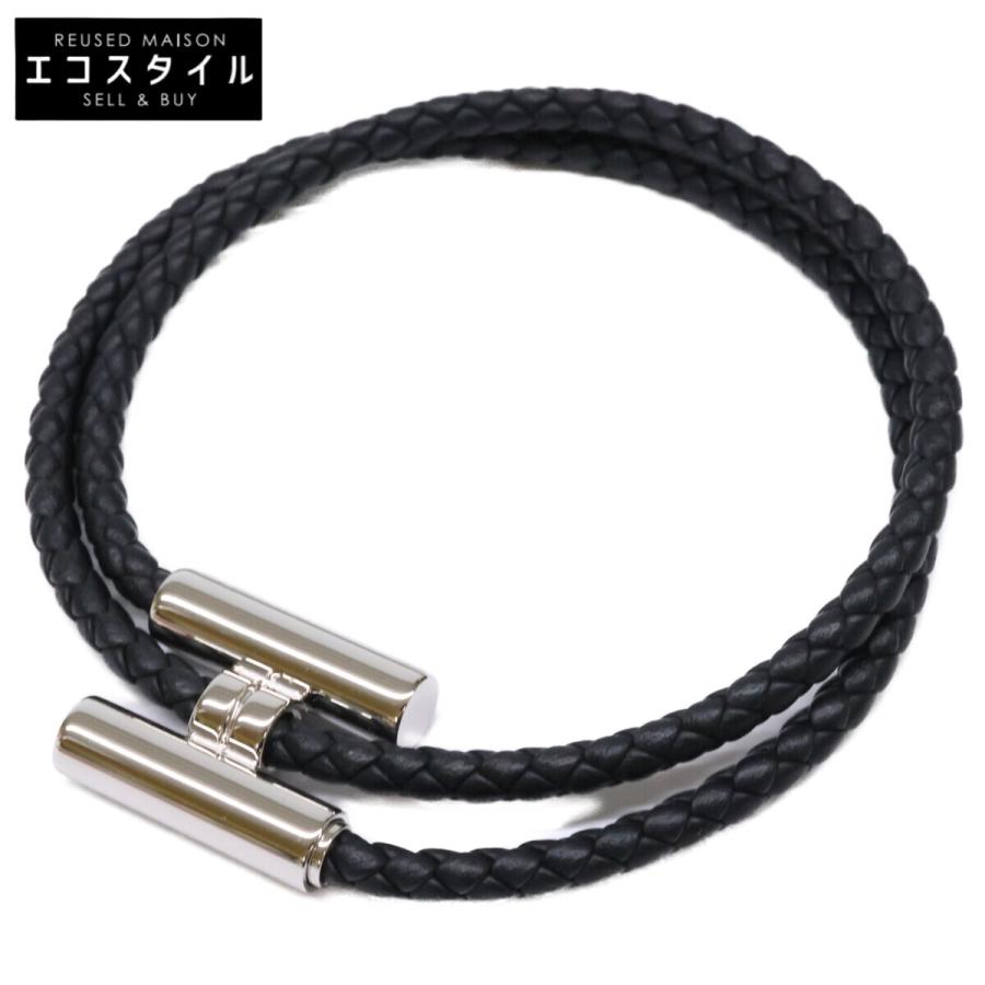 美品 HERMES エルメス トゥルニ トレッセ レザー ブレスレット メンズ