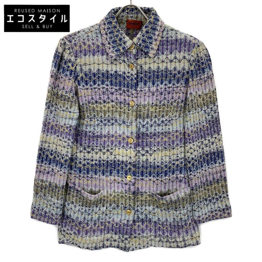 MISSONI（ミッソーニ） ブルー系 マルチカラー リネン ジャケット 