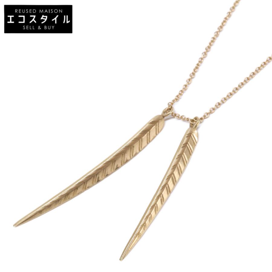 美品 ME＆RO ミーアンドロー 10K ロングリーフ ネックレス レディース