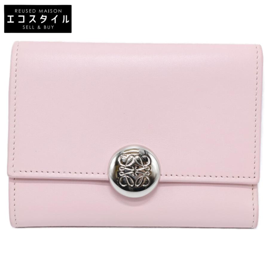 ほぼ未使用 LOEWE ロエベ ペブル バーティカルウォレット スモール ☆Loewe☆ぺブル バーティカル ウォレット スモール (LOEWE/折りたたみ