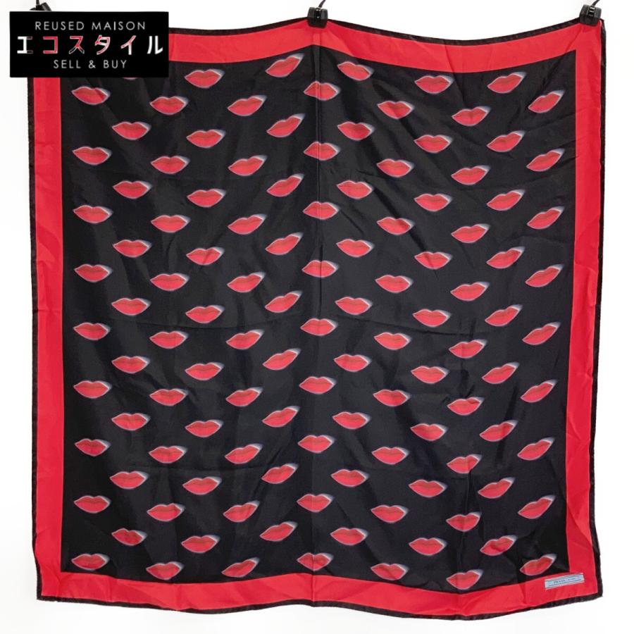PRADA（プラダ） 美品 シルク リップ柄 スカーフ レディース