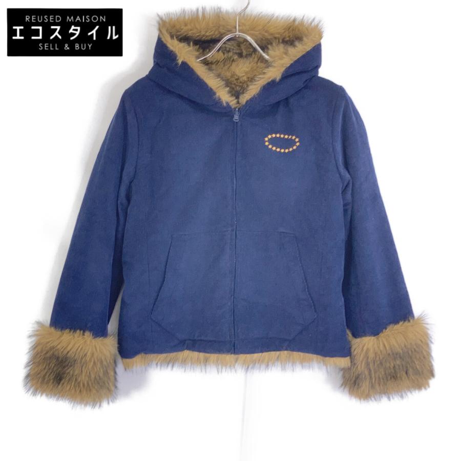 AFB エーエフビー ネイビー REVERSIBLE FUR JACKET ブラック XS 