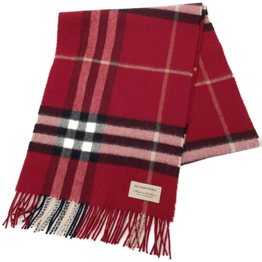 【美品】Burberry カシミヤ100% マフラー フリンジ付き BURBERRY（バーバリー） 新品同様品 カシミヤ100 タータンチェック
