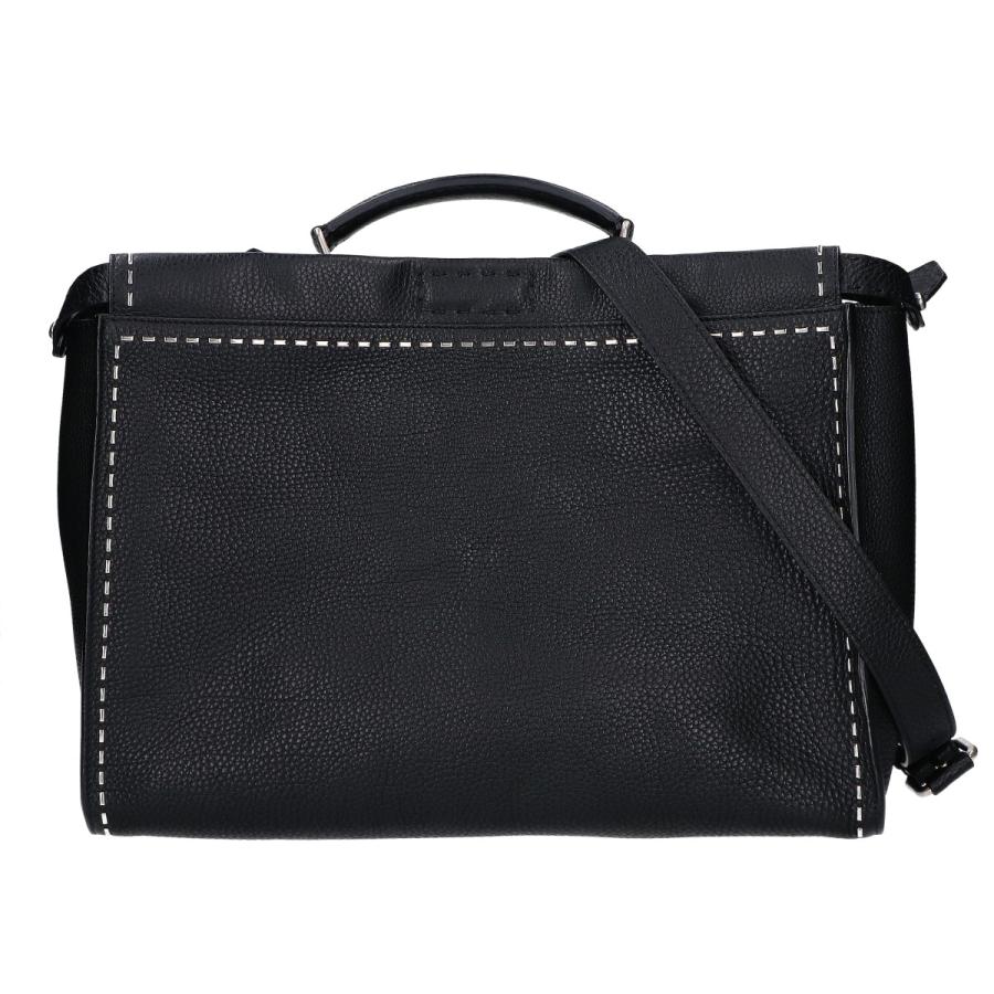 FENDI ブラックスエードパーティーバッグ FENDI（フェンディ） 美品 7VA388 ステッチ セレリア ピーカブー 2WAY