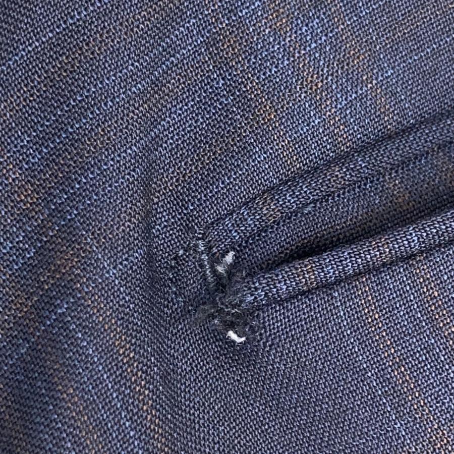ピーティートリノ ネイビー チェック TECHNO WASHABLE WOOL SUPER SLIM