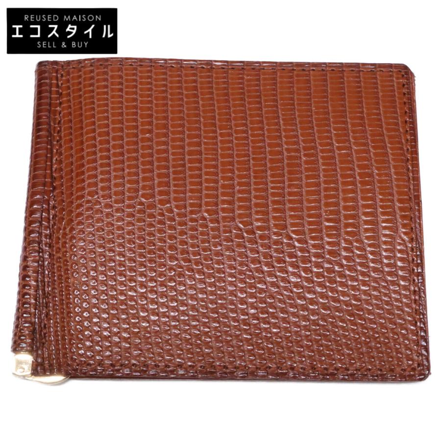 美品 GANZO ガンゾ 57780-50 LIZARD6 リザード6 マネークリップ メンズ 