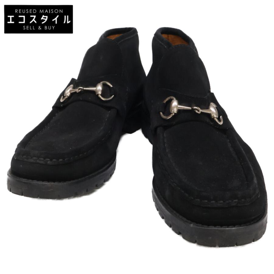 グッチ　ホースビットチャッカブーツ　スエード 黒 114 0067 41.5 GUCCI（グッチ） 114 0067/4 ホースビット スエード チャッカブーツ 42