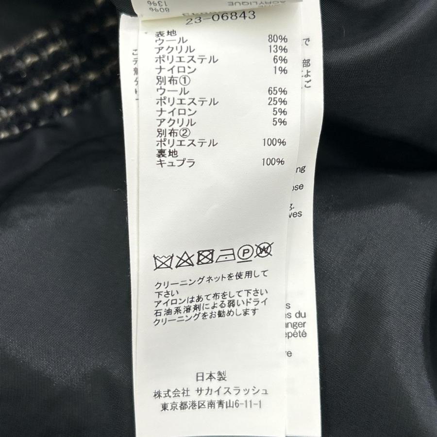 sacai サカイ 23-06843 ブラック 2WAY ツイードワンピース ブラック 2 ワンピース ウール レディース 中古_4