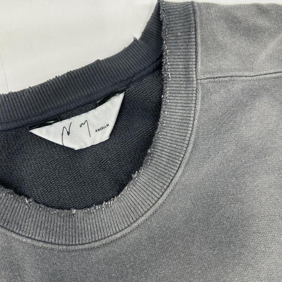 ANCELLM アンセルム ANC-CT145-A グレー UNEVENNESS SWEAT SHIRT トレーナー グレー 2 トップス コットン メンズ 中古_5