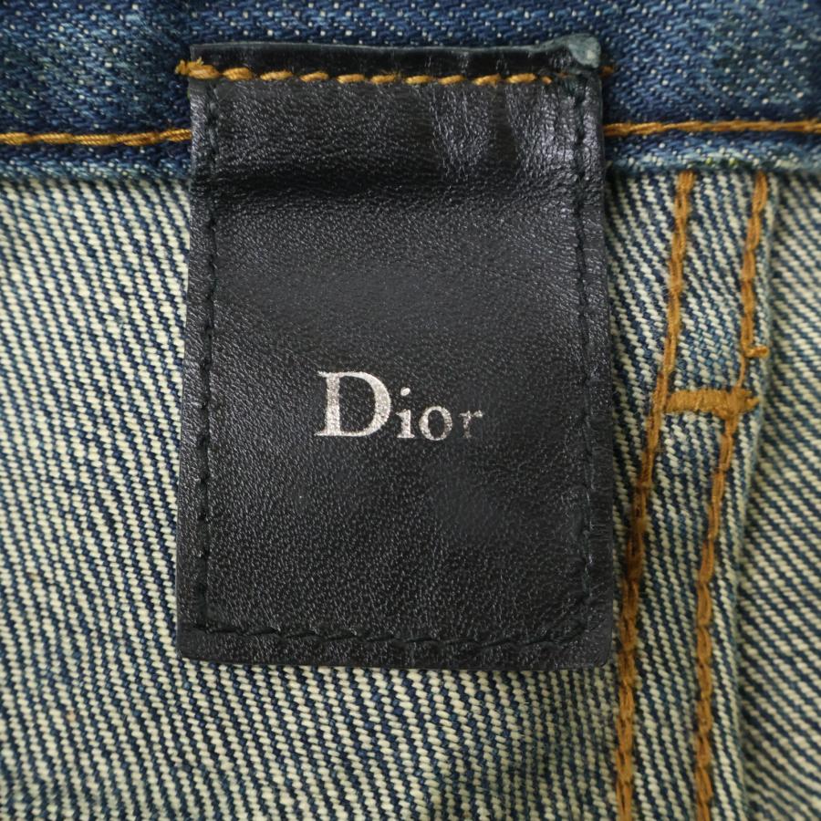 DIOR ディオール 03AW ラスターコーティング Waxed Hedi デニムパンツ