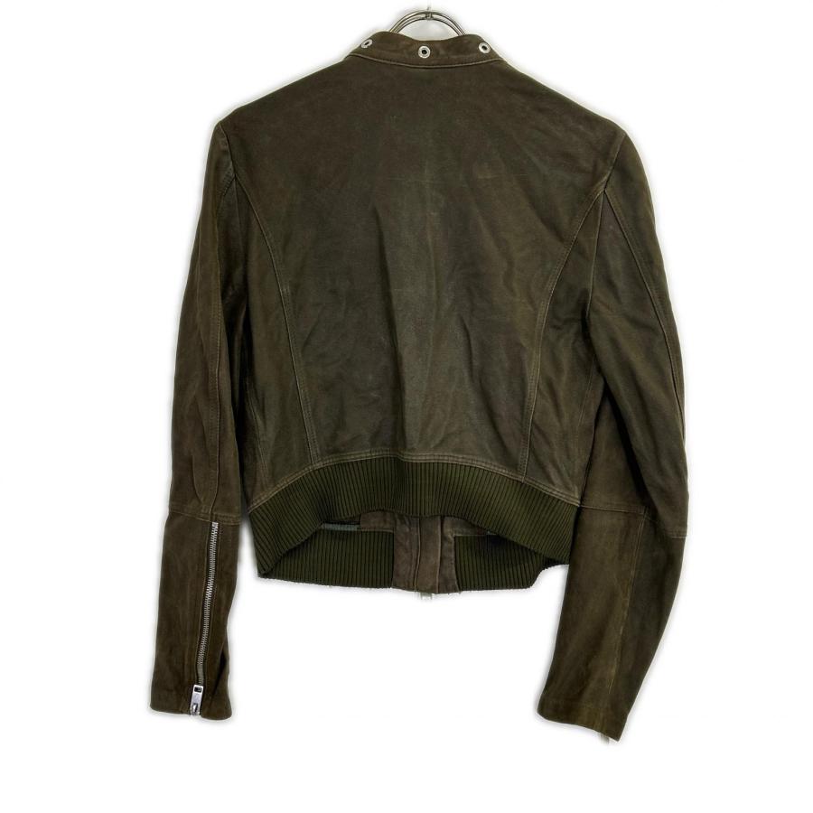 DIESEL ディーゼル カーキ ラムレザー ラーダース ブルゾン S DIESEL（ディーゼル） カーキ ラムレザー ラーダース ブルゾン