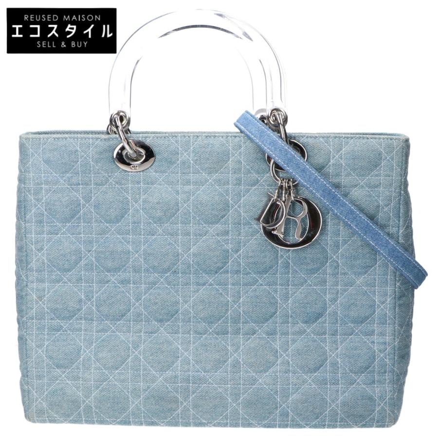 クリスチャンディオール　カナージュ・デニム　美品　Christian Dior Christian Dior クリスチャンディオール クリアハンドル カナージュ
