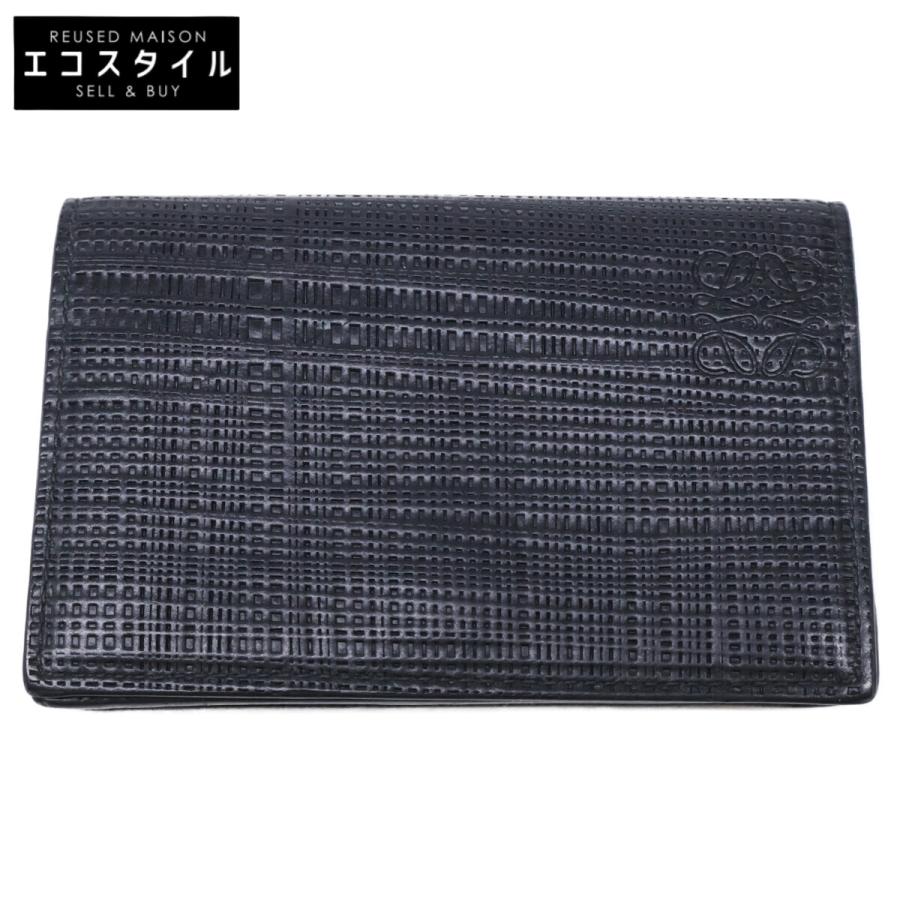 LOEWE（ロエベ） LINEN リネン アナグラム レザー カードケース メンズ 