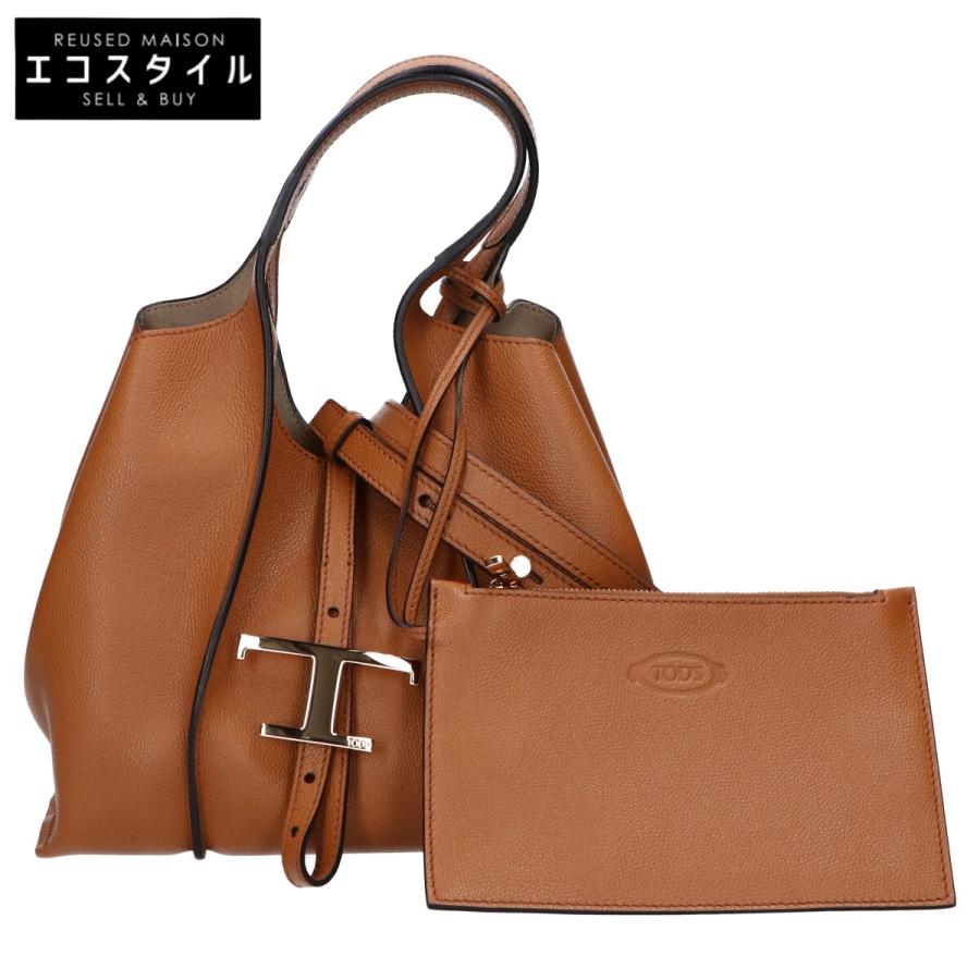 美品 TODS トッズ Tタイムレス ミニ ショッピングバッグ 2WAY 