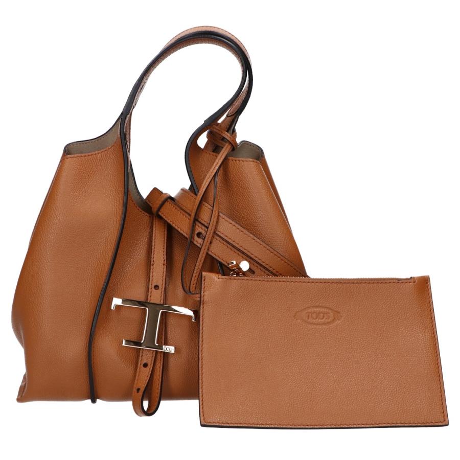 美品 TODS トッズ Tタイムレス ミニ ショッピングバッグ 2WAY 