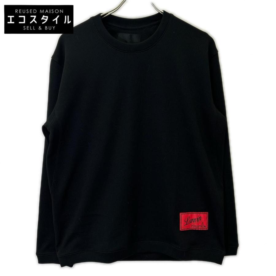 LANVIN COLLECTION ランバンコレクション 248501 ブラック RIB JERSEY CREW NECK LS トップス 50 LANVIN COLLECTION ランバンコレクション 248501 ブラック RIB JERSEY