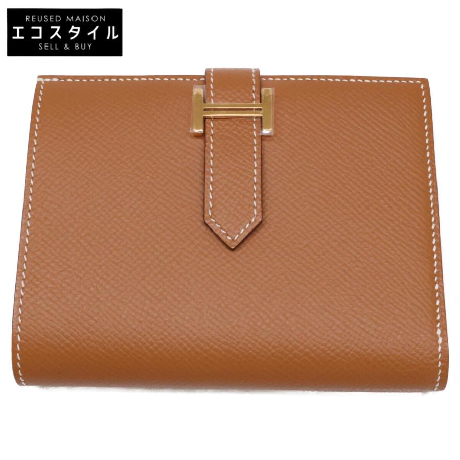 美品☆　Z刻印　エルメス　ベアンコンパクト　エプソン　ゴールド　折り財布 新品未使用 HERMES エルメス Z刻印 エプソン ゴールド金具 ベアン
