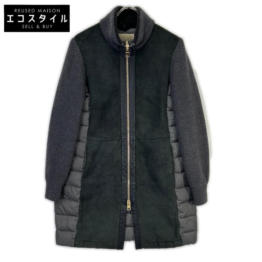 HERNO（ヘルノ） PL0052Dー18050-9460 グレー ラムスエード×ニット切替 