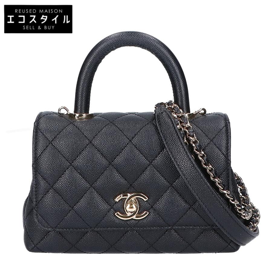 シャネル CHANEL ココハンドルXXS AS2215 ブラック　ゴールド金具 キャビアスキン レディース ショルダーバッグ シャネル CHANEL ココハンドルXXS AS2215 ブラック/ゴールド金具 ラム